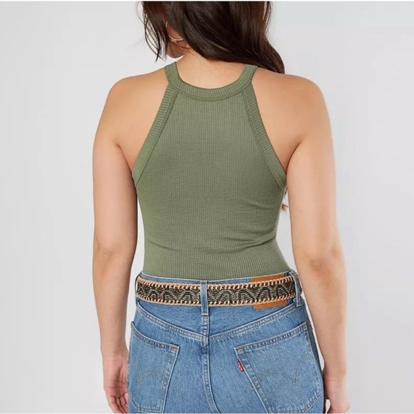 Free People Olive Ribbed high neck tank - Picture 2 of 5
